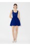 Alaia Shiny Crinoline Dress Women Blue USA