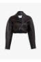  Alaia Cropped Biker Jackets Women Black Magyarország