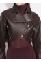  Alaia Cropped Biker Jackets Women Black Magyarország