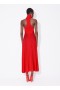  Alaia Shiny Flared Dress Women Red Magyarország