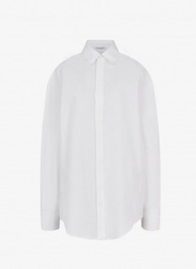  Alaia Poplin Round Shirt Női Fehér Magyarország