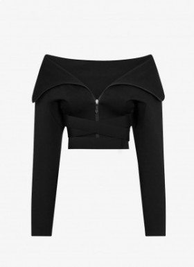  Alaia Sculpting Jersey Jackets Női Fekete Magyarország