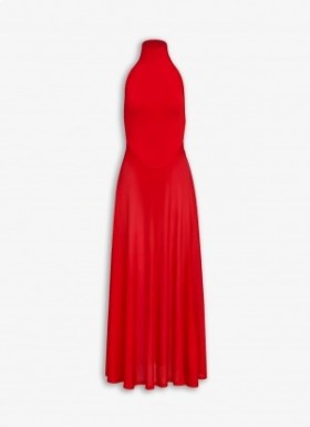  Alaia Shiny Flared Dress Women Red Magyarország