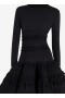 Alaia High-meck Wool Crinoline Dress Women Black Éireann