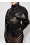  Alaia Leather Cross-over Jackets mBan Black Éireann