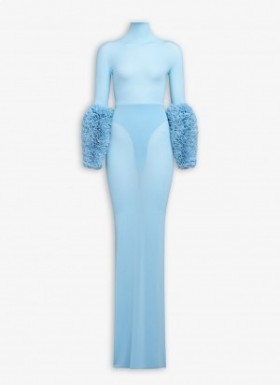  Alaia Ruffle Dress Women Blue Éireann