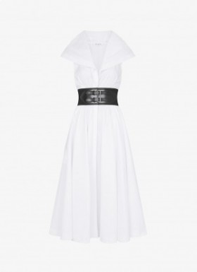  Alaia Poplin Hood Dress Women White Éireann