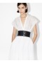  Alaia Broderie Anglaise Abito con cintura Donna Bianco Italia