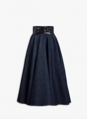  Alaia Gonne in pelle di agnello con cintura Donna Blu Italia