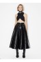  Alaia ミディ「クロコダイル」柄スカート レディース ブラック 日本