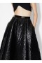  Alaia ミディ「クロコダイル」柄スカート レディース ブラック 日本