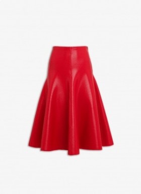  Alaia コーティング フレアスカート レディース レッド 日本