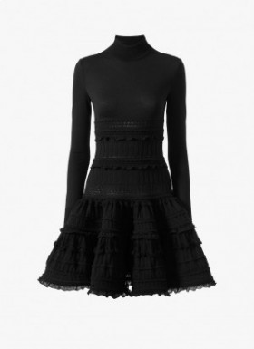 Alaia ハイネック ウール クリノリン ドレス レディース ブラック 日本