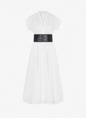  Alaia Broderie Anglaise ベルト付きドレス レディース ホワイト 日本