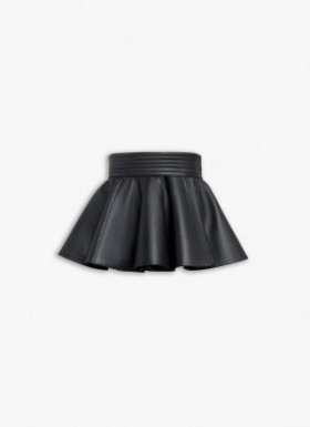 Alaia レザー ベルト スカート レディース ブラック 日本