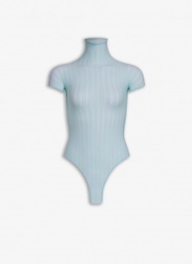  Alaia シアーストライプ ボディスーツ レディース ブルー 日本