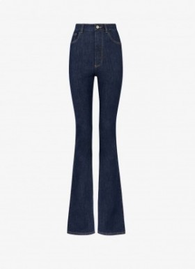  Alaia ロングブーツカットデニムパンツ レディース ブルー 日本