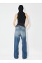  Alaia Knit Belt Denim Bukser Dame Blå Norge