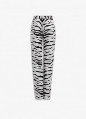  Alaia Straigh Animal Denim Pants Damskie Czarne Polska