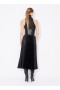  Alaia Crocodile 새틴 미디 스커트 여성 블랙 대한민국