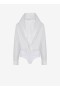  Alaia Hooded Poplin Body Shirt Dam Vit Sverige