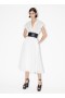  Alaia Broderie Anglaise Belted Dress Dam Vit Sverige