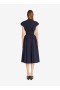  Alaia Belted Midi Japanese Poplin Dress Dam Navy Sverige