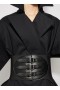  Alaia Cotton Belted Trench Coats Dam Svart Sverige