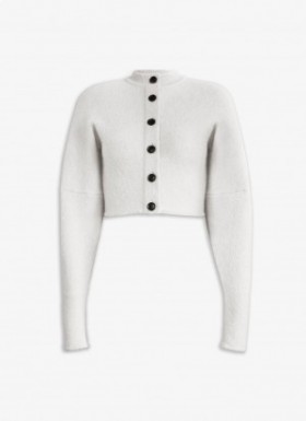  Alaia Alpaca Cropped Cardigan Västar Dam Vit Sverige