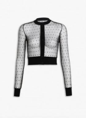  Alaia Sheer Cardigan Kazak Kadın Siyah Türkiye