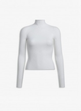  Alaia Rib Knit Jumper Kazak Kadın Beyaz Türkiye
