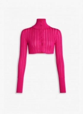  Alaia Shiny Crinoline Cardigan Yelek Kadın Pembe Türkiye