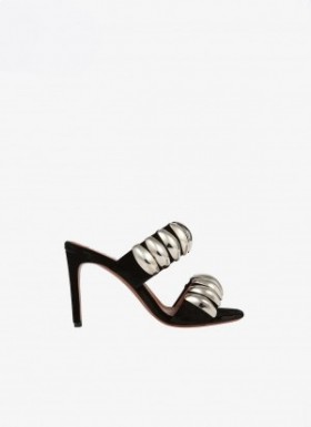  Alaia Tribal Velvet Mules Kadın Siyah Türkiye