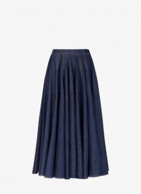  Alaia Denim تنورة متوسطة الطول للنساء أزرق المملكة العربية السع