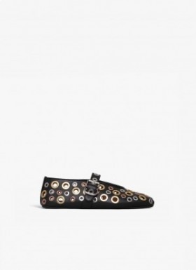  Alaia Ballet Eyelet Ballerina Women Black المملكة العربية السع