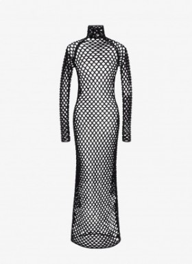  Alaia Cage Knit Tube Dress نسائي أسود المملكة العربية السع