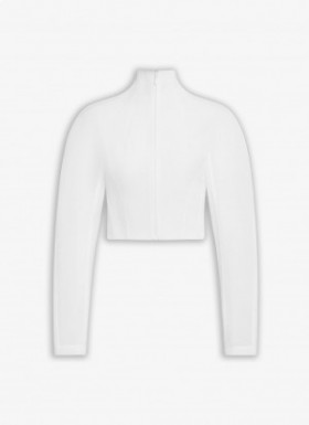  Bunda Alaia Highneck Bunda Dámská Bílá Česká