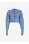  Alaia Alpaca Cropped Cardigan Veste Dame Blå Danmark