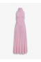  Alaia Shiny Flared Dress Dame Pink Danmark