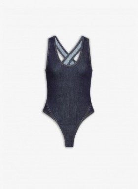  Alaia Denim Crossback Body Bodys Dames Blauw Nederland