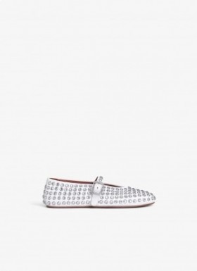  Alaia Strass Lamsvel Ballet Ballerina Dames Wit Nederland