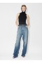  Alaia Knit Belt Denim Pants Damen Blau Deutschland