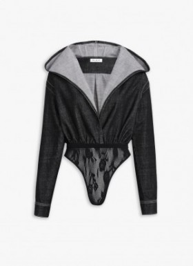  Alaia Kapuzen-Jeansbody Bodys Damen Schwarz Deutschland
