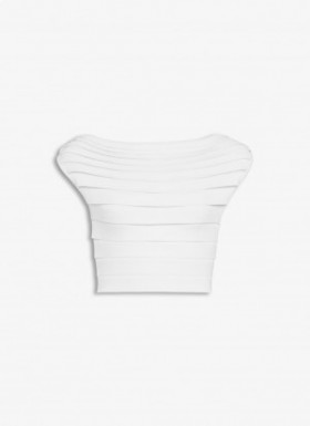  Alaia Scallop Tops Damen Weiß Deutschland
