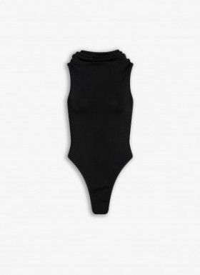  Alaia Stretch-Body mit Kapuze Bodys Damen Schwarz Deutschland